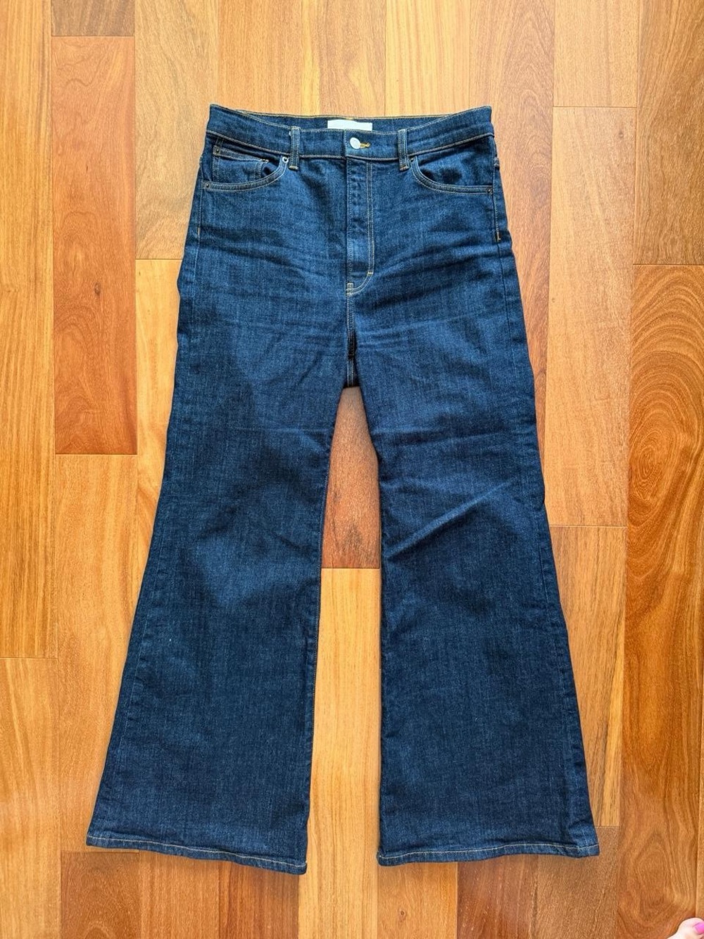 High-Rise Dark Blue Flare Jeans for Women